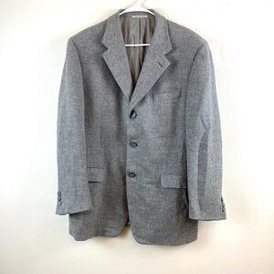 Canali Blazer 52R XXL Gray Check 100% Pure Wool Proposta Made in Italy Jacket